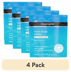 (4 pack) Neutrogena Hydro Boost Hydrating Face Mask, Hyaluronic Acid Face Sheet Mask, 1 oz