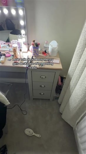 Messy Girl's Desk After Getting Ready