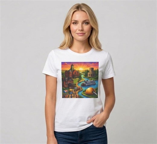Clinton Iowa Illustrated Map Shirt River Town Landmarks Graphic Tee Local Pride - Etsy UK