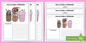 How to Make a Milkshake Instruction Writing Template