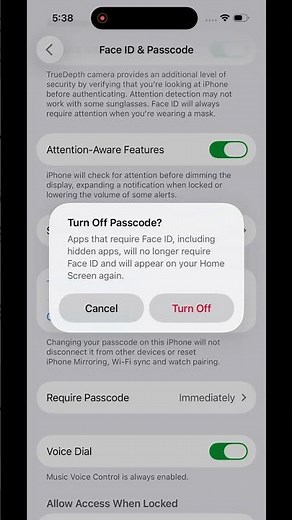 How to turn off passcode in iPhone