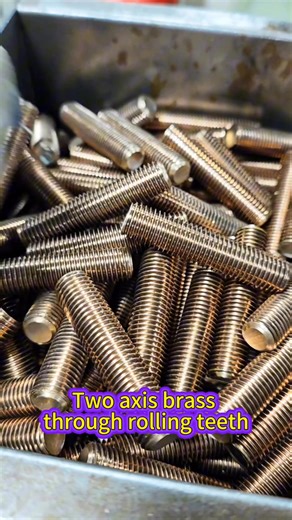 Two axis brass through rolling teeth #thread#threadrollingmachine#knurlingmachine #threadrollingwheel#rollingmachine #cncthreadrollingmachine#machine#automaticthreadrollingmachine#threadmachine | shaolic89