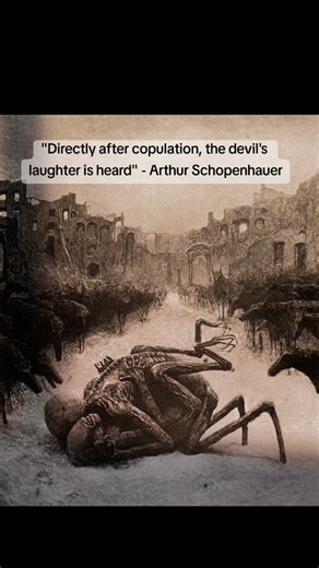 "Directly after copulation, the devil's laughter is heard" - Arthur Schopenhauer #hurtqoutes #broken