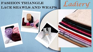 Ladiery Triangle Lace Shawls and Wraps for Evening Dresses with Tassels for Evening Party Mesh Wedding Shawls