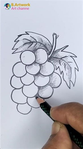 How to Draw Grapes 🍇 | Very Easy Grapes Drawing #drawing #B.artwork