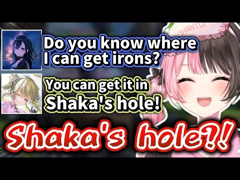 【VCR Minecraft/Vspo/Eng Sub】Day#4 Hinano and Lisa can't stop laughing at the word “Shaka's hole”.