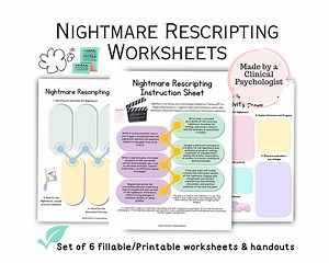 Nightmare Rescripting Worksheets, Imagery Rehearsal Therapy Nightmare Journal Nightmare Rewind Nightmare Relief Cognitive Behavioral Therapy - Etsy
