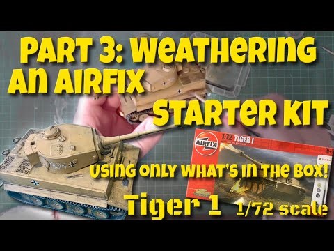 Airfix Tiger 1 Starter Kit 1/72 scale model Part 3: Weathering - using just what's in the box!