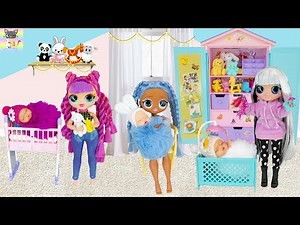 Cozy Rainy Day Sleepover! OMG Doll Family Indoor Play & Fun Pajama Party!