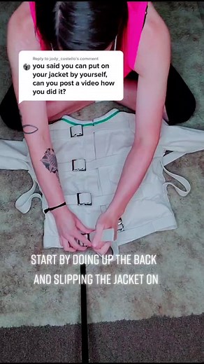 Reply to @jody_costello How I put on my jacket when solo #straitjacket #straitjacket #howto #fyp #foryoupage #weirdgirl