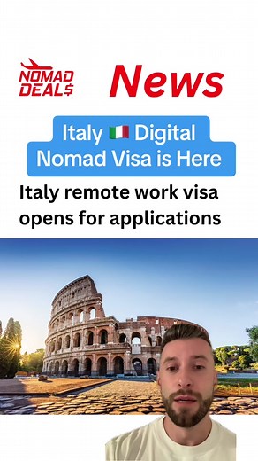Italy’s 🇮🇹 digital nomad visa is finally available for application. This one-year visa is geared toward skilled workers who earn at least 28,000 euro ($30,000 USD) annually and have no criminal record for the last five years. Apply in person at an Italian consulate in your home country. Follow and join the weekly newsletter for more digital nomad travel deals and hacks (link in the bio) 💰✈️ . . #digitalnomad #digitalnomads #digitalnomadlife #travel #travelhacks #instatravel #travelblogger #tr