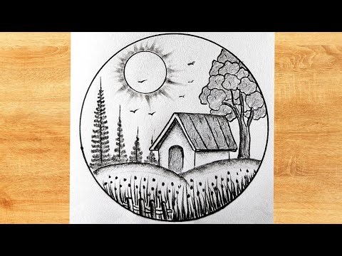 How to easy draw city house & letter by sketch