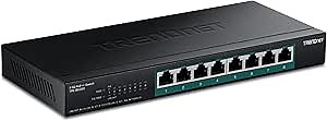 TRENDnet 8-Port 2.5G PoE++ Switch, TPE-BG380, 8 x 2.5GB PoE++ Ports, 230W Poe Power Budget, 40Gbps Switching Capacity, NDAA + TAA Compliant, Lifetime TRENDnet Protection