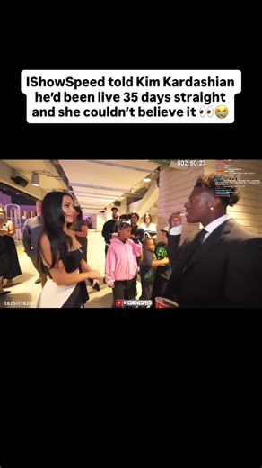 Conduct News & Media | IShowSpeed told Kim Kardashian he’d been live 35 days straight and she couldn’t believe it 👀😭 - - - - - - - - 👽 - Follow @conductmedia for... | Instagram