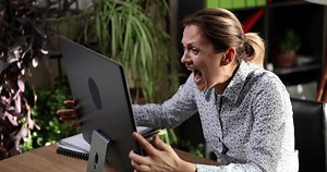 Crazy Psycho Hysterical Woman Screaming Work Stock Footage Video (100% Royalty-free) 1100031301 | Shutterstock