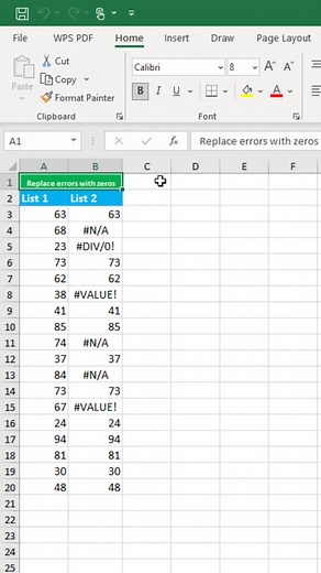38K views · 271 reactions | Replace excel errors with zeros shortcut | Time to Office | Facebook