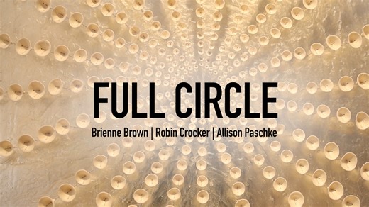 Full Circle unites artists Brienne Brown, Robin Crocker, and Allison Paschke in an exploration of circular form and cyclical meaning. Through textiles, sculpture, and light-reactive materials, each artist brings personal and philosophical depth to the motif of the circle—at once symbol of containment, return, and transformation. From quilted creatures and spiraling texts to luminous geometries, their works invite viewers to slow down, reflect, and move through space with intention. This exhibiti
