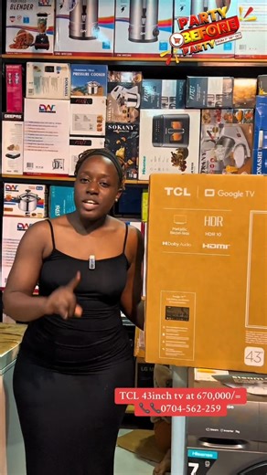 Upgrade to the TCL 43” Google Smart TV – crystal-clear Full HD, endless apps like YouTube & Netflix, built-in Chromecast & voice control with Google Assistant! 🎬🎶 ✨ Perfect size for your living room or bedroom at a price you’ll love during our PARTY BEFORE PARTY Promotion – 1st to 26th October! 🎉 📍 Available at all Dombelo showrooms: 🏬 Musisi Complex – Next to Usafi Market 🏬 Pioneer Mall – Shop PC22, Kampala Road 🏬 Nansana – Next to Centenary Bank, Masitoowa 📞 Call: 0758543541 / 07045622