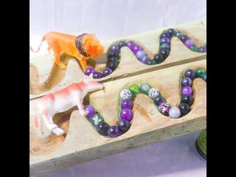 Marble Run ASMR Race ☆ HABA Slope & Dump Truck Excavator Ambulance Forklift Garbage Truck Tractors