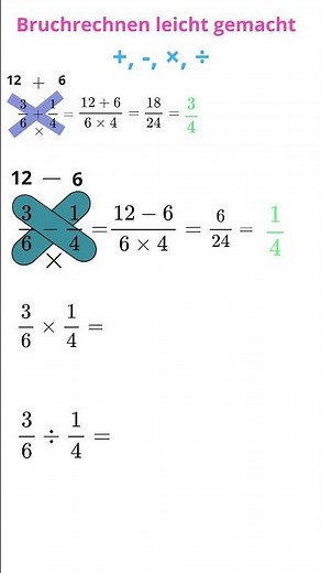 Bruchrechnen leicht gemacht : +, - , × , ÷