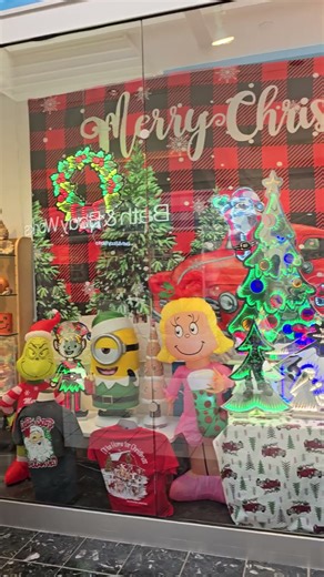 Christmas window display at the mall