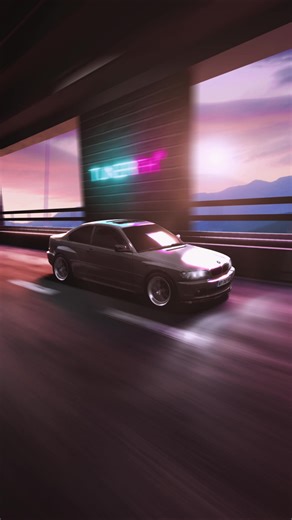 TunerFX New Release: 3D Animated Rocket Bunny E46 | Retrowave Style