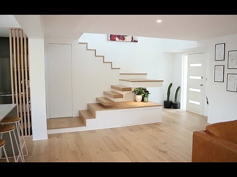 DIY floating staircase project time-lapse (Part 1).