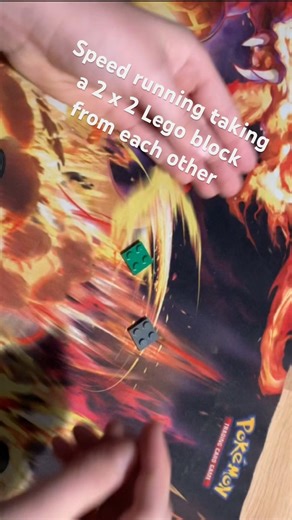 Speed running taking a Lego 2 x 2 plates of each other ￼