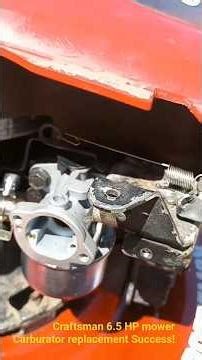 #lawnmower #carburatorreplacement #DIY repair successful #craftsmen #6.5HP #fuelline #throttlespring