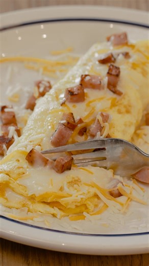 29K views · 168 reactions | A perfect bite of fluffy heaven. Ready to dive in? The Ham & Cheese Omelette is one of four House Faves combos calling your name! Available for just $6 ($7 in some locations). #ASMR | IHOP | Facebook