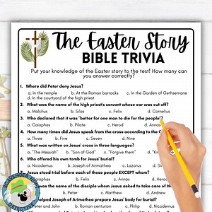 Easter Story Bible Trivia Game, Easter Holy Week Bible Game Church Youth Group Activity, Christian Church Easter Trivia Multiple Choice Game - Etsy