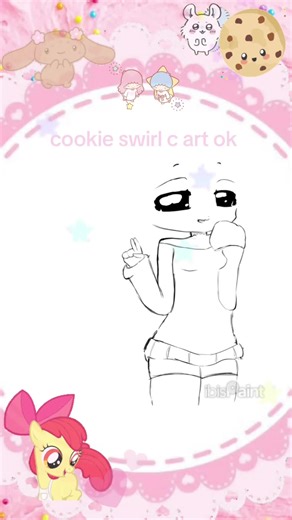 Bruh why they downgrade my quality ok hi cookie swirl c drawing thing idk.. I was bored one day and I love cookie swirl c so yeah no I'm not larping her... Also I'll draw puppycorn and unikitty soon too idk stop pressuring me.. ꪔ̤̮ꪔ̤̮🩵🍬🦷💛 . . . . #fyp #cookieswirlc #cute #art #speedpaint