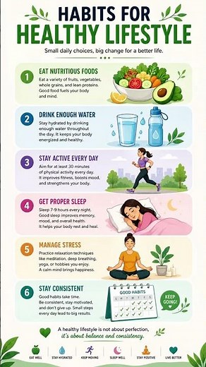 6 HABITS FOR HEALTHY LIFESTYLE #lifestyle