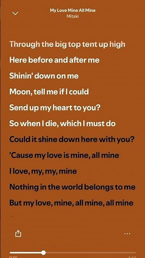 MY LOVE MINE ALL MINE - MITSKI #lyricsvideo #lyrics #music