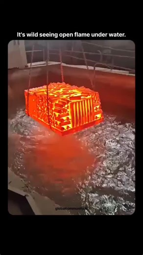 GLOBAL COMMUNITY | The post showcases a surreal clip of an underwater flame dancing beneath the surface as a device hangs above the waterline, a visually... | Instagram