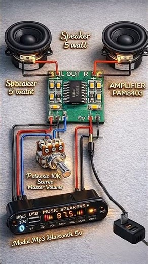 5V Bluetooth 🔊 | PAM8403 Amplifier Model 🤯