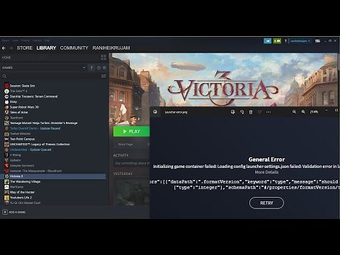 Fix Victoria 3 Launcher Not Working General Error Initializing Game Failed