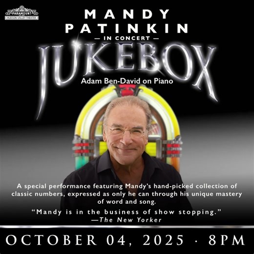 Tickets are going fast! Mandy Patinkin — star of The Princess Bride, Homeland, Chicago Hope, and more — returns October 4 with his brand-new concert: JUKEBOX. Broadway brilliance, screen charisma, and viral social media wit come together for one unforgettable night. 🎟️ Buy now before this evening with a legend sells out again! | Paramount Hudson Valley