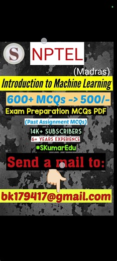 Introduction to Machine Learning | NPTEL Exam Preparation MCQs 2025 #nptel #skumaredu