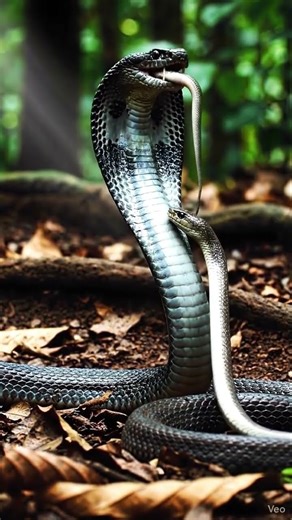 “King Cobra Slowly Swallowing Another Snake – Real Wild Hunt!” #wildlife #snake #nature #reels