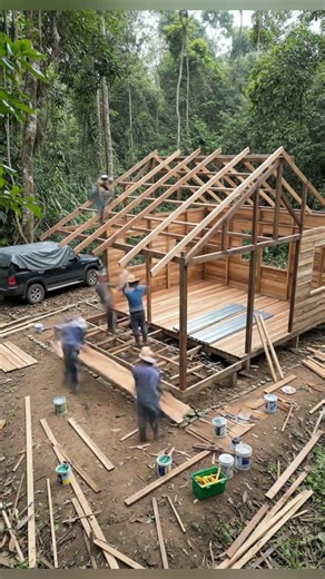 A New Life Begins 🏡❤️ Jungle Hut Rebuilt for Elderly Woman 🌿👵✨ #viral #viralshorts