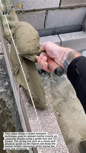 Genius Masonry Trick! Perfect Block Mortar Line in Seconds
