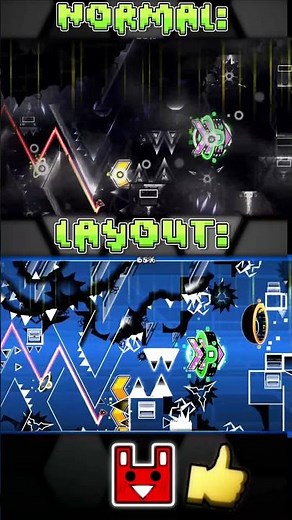 Thinking space II Normal vs Layout 4 #geometrydash #gdupdate #gd #layout #extremedemon #top1