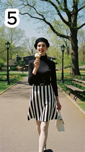 1965 Miniskirt Fashion | Black & White Geometric Mod Style