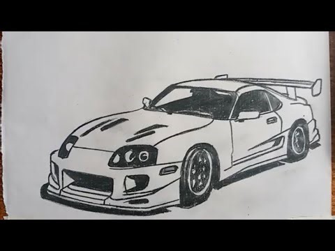 How to Draw a Toyota Supra | Step by Step Easy Drawing Tutorial