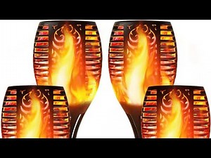 Solar LED Flame Lamp Lawn Flame Flickering Torch Light Outdoor Fire 96 LED Lights 4 Pack
