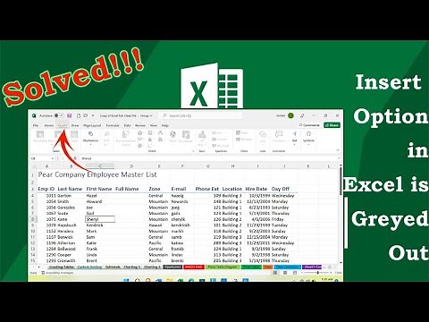 Insert Option in Excel is Greyed Out? Do This ASAP! | Excel Tech & Tricks