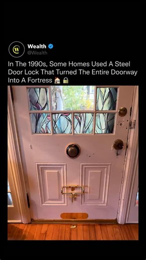 Wealth on Instagram: "At first glance it looks simple, but this was one of the most secure home-security designs ever used 😳🧱 Instead of locking into the door frame, the system anchored directly into the floor, lifting off the handle and bracing the door against the structure of the house itself. Once engaged, the doorway stopped behaving like a door and started acting like a fixed barrier. Any force applied to the door was transferred straight into the floor, bypassing common failure points l