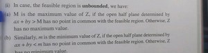 (ii) In case, the feasible region is unbounded, we have:(a) M ... | Filo