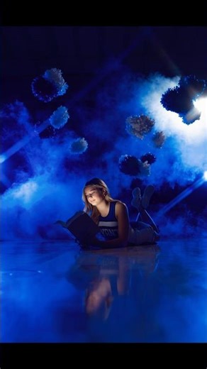 Pom toss with dramatic lighting and in-camera effects! Cheer photoshoot!